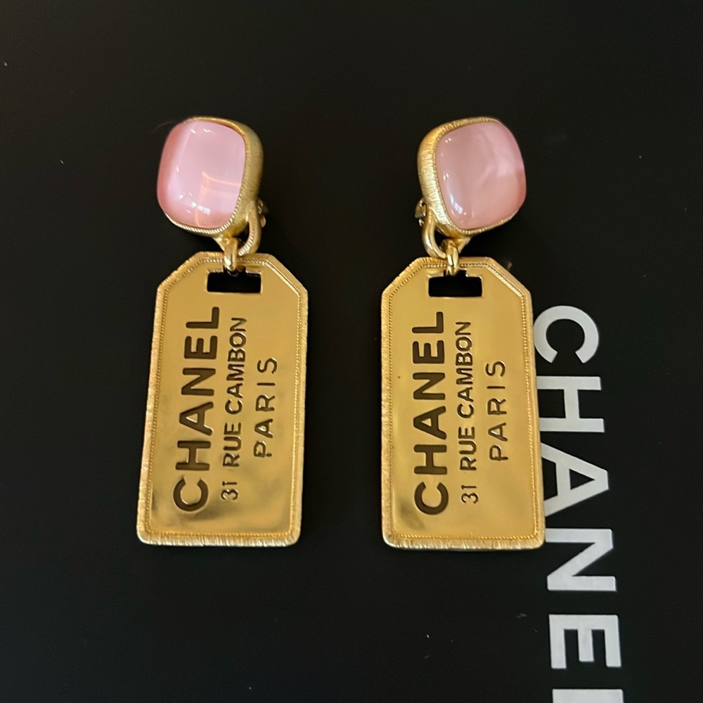 Chanel logo earrings